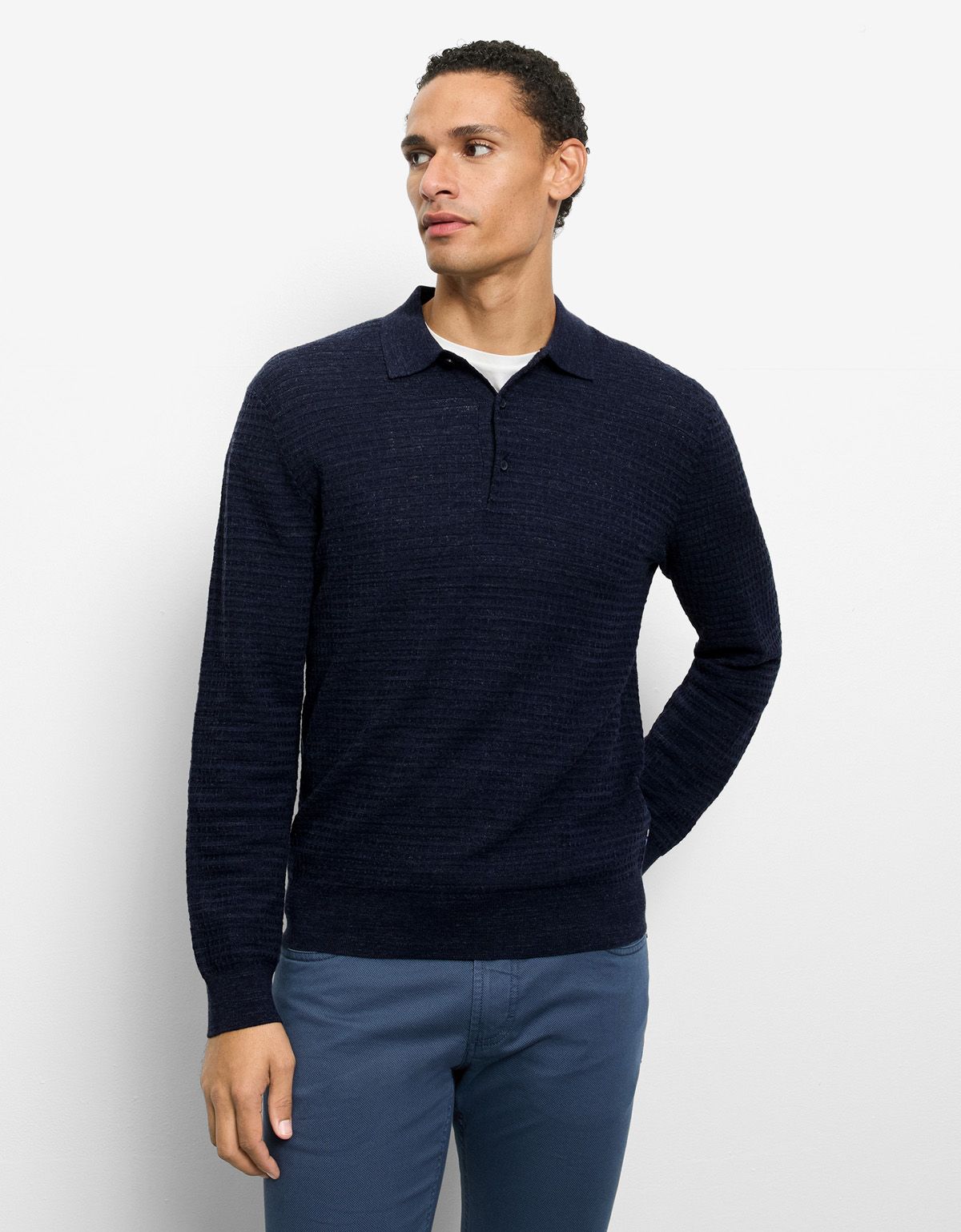 Поло мужское вязаное синее Olymp[СИНИЙ]