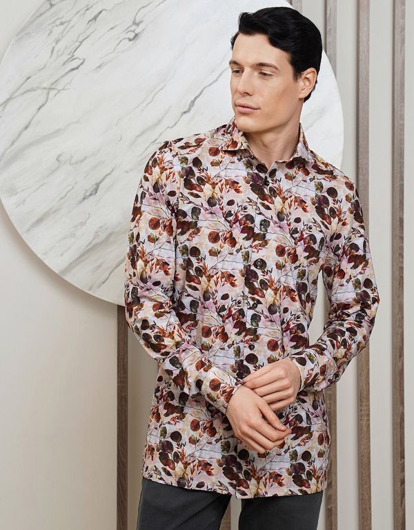 Рубашка мужская трикотажная с принтом OLYMP Luxor 24/7, modern fit | купить в интернет-магазине Olymp-Men