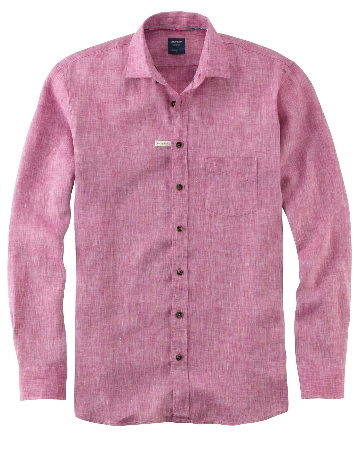 Рубашка льняная розовая мужская OLYMP Casual[Розовый]