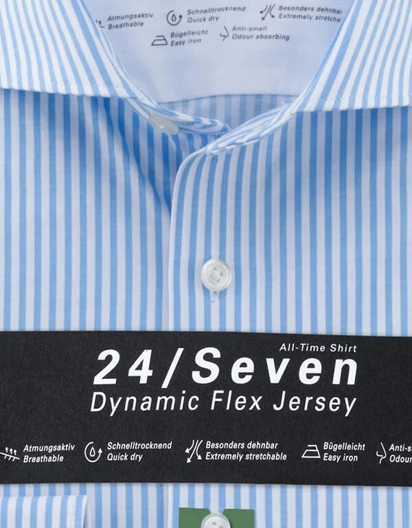 Трикотажная голубая сорочка Olymp 24/7, modern fit | купить в интернет-магазине Olymp-Men