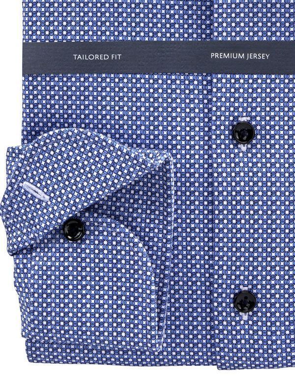 Рубашка мужская трикотажная синяя Olymp Signature