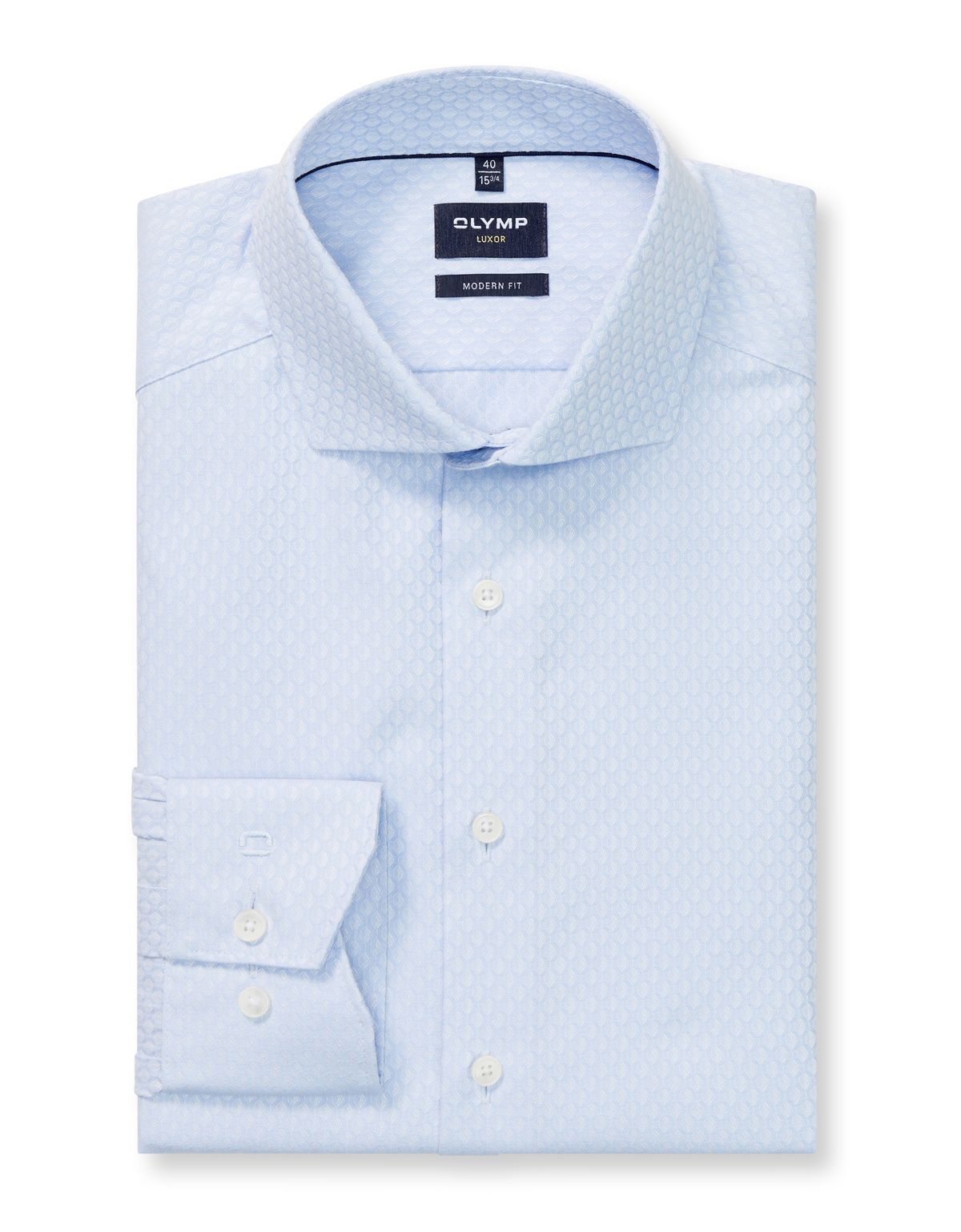 Рубашка голубая из фактурной ткани OLYMP Luxor, modern fit[ГОЛУБОЙ]