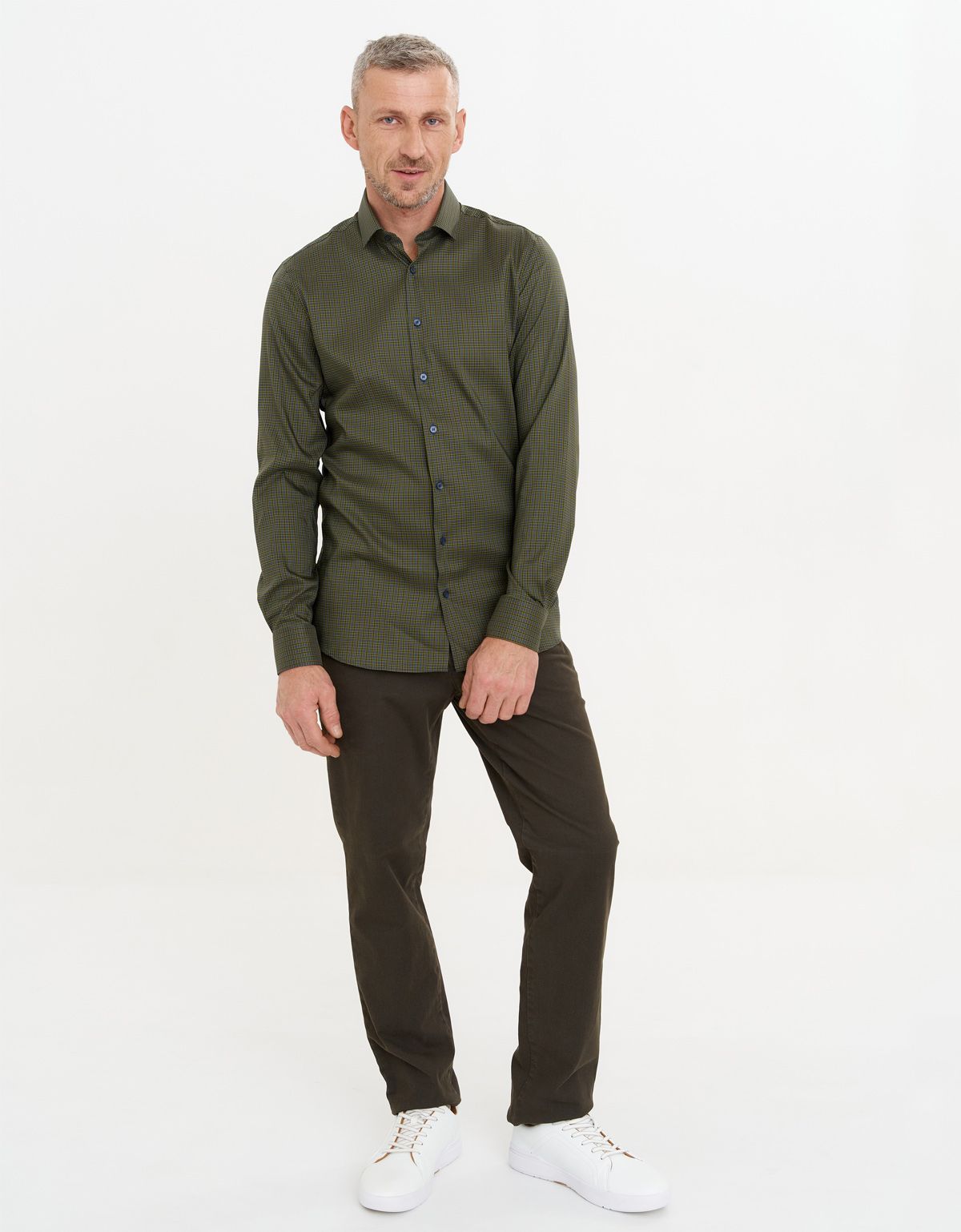 Рубашка мужская OLYMP 24/7 в клетку, body fit | купить в интернет-магазине Olymp-Men