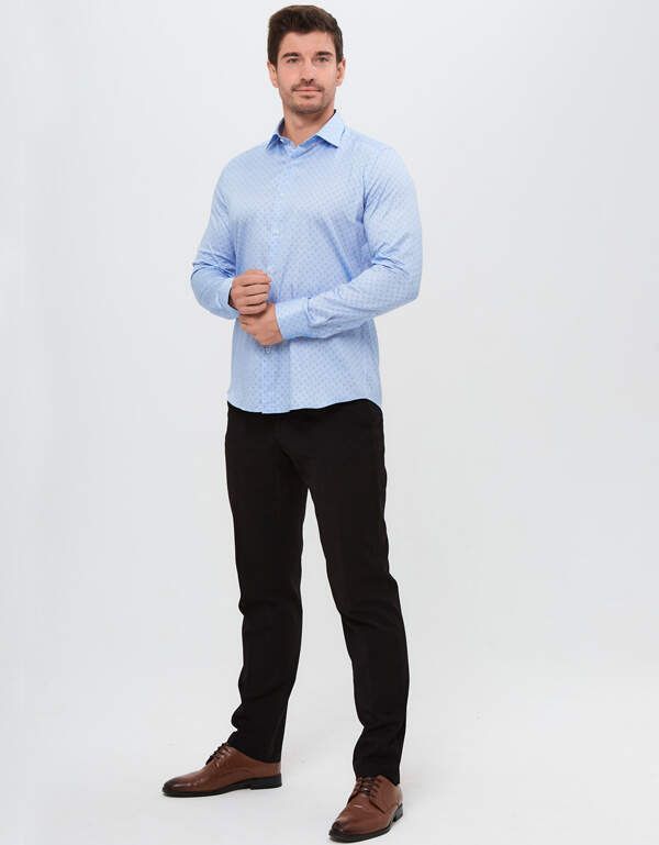 Рубашка мужская PLATIN с рисунком, slim fit, артикул 1080-106UF-PLT
