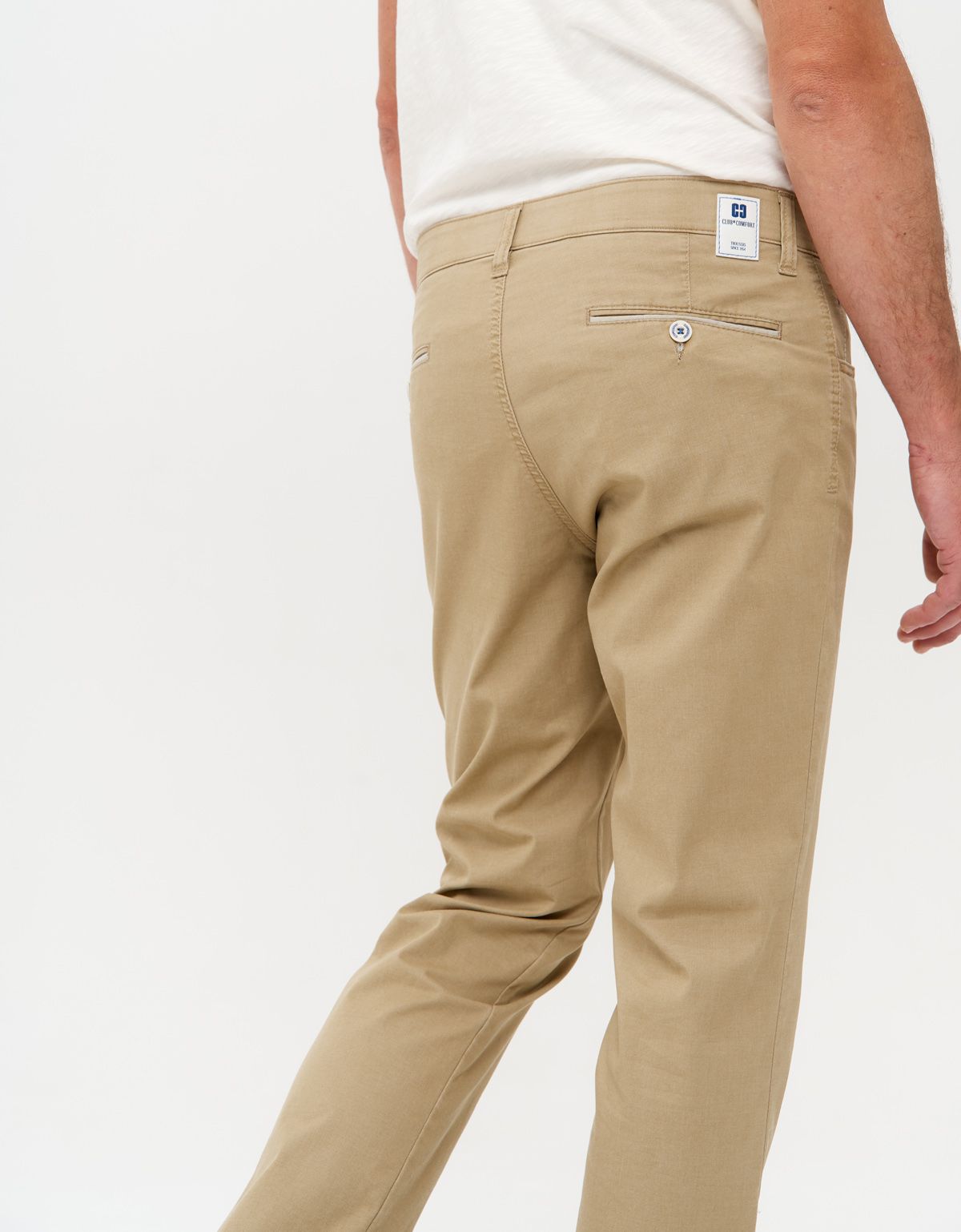 Брюки мужские бежевые Club of Comfort, 5 карманов, хлопок с эластаном | купить в интернет-магазине Olymp-Men