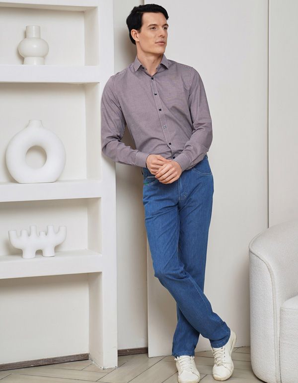 Рубашка классическая OLYMP в клетку, body fit | купить в интернет-магазине Olymp-Men