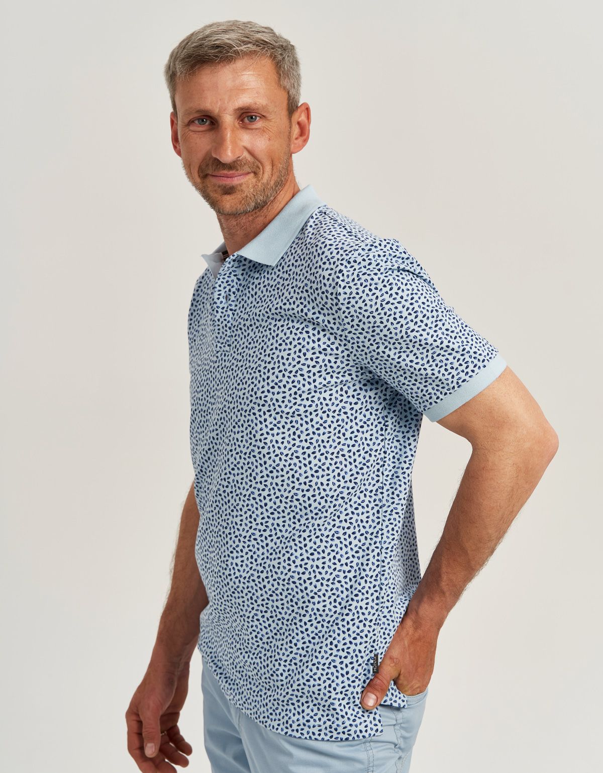 Поло мужское с рисунком Fynch-Hatton на пуговицах | купить в интернет-магазине Olymp-Men