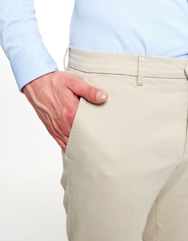 Брюки мужские w.Wegener бежевые из хлопка с шелком | купить в интернет-магазине Olymp-Men