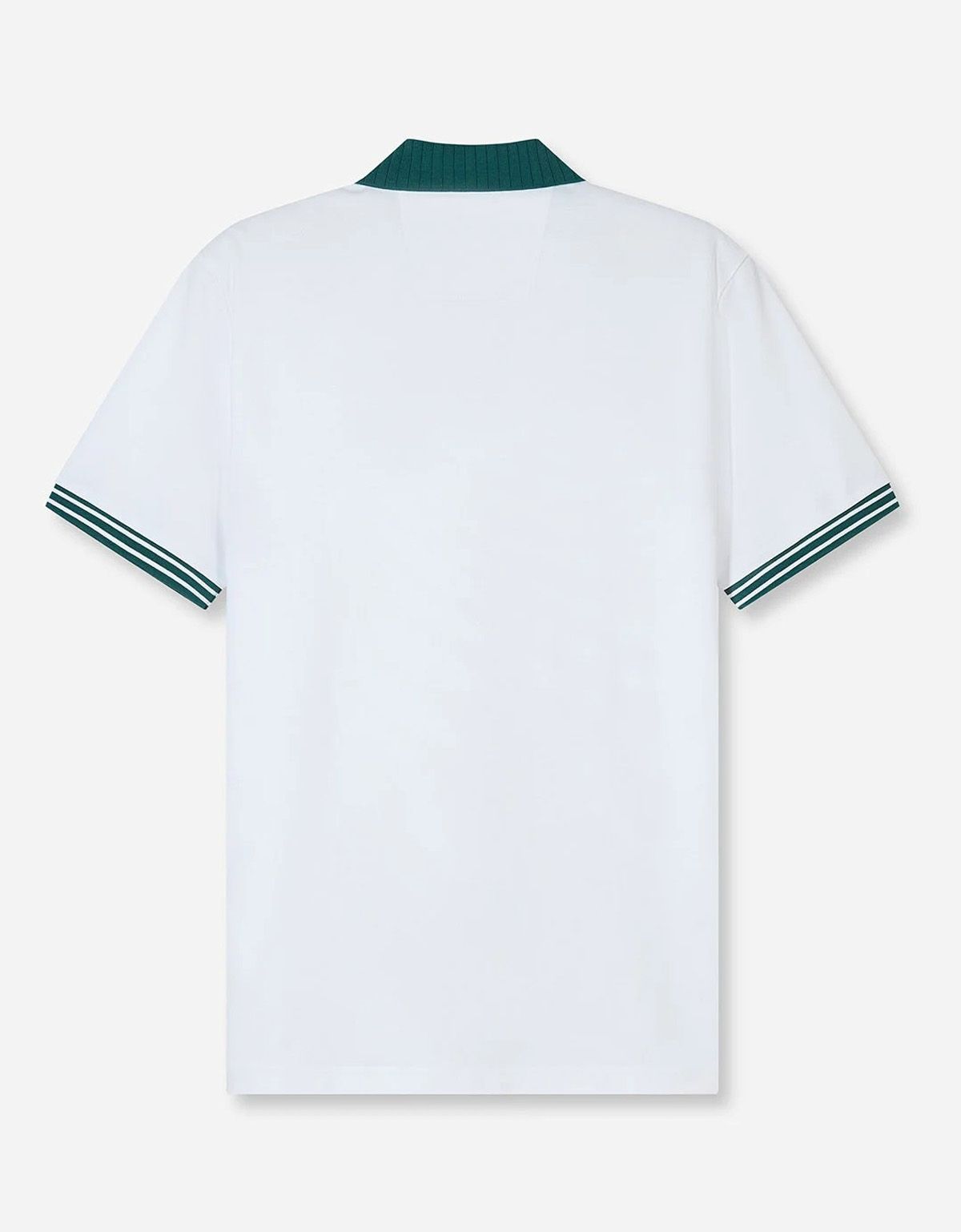 Поло мужское белое с зелёным воротником Olymp | купить в интернет-магазине Olymp-Men