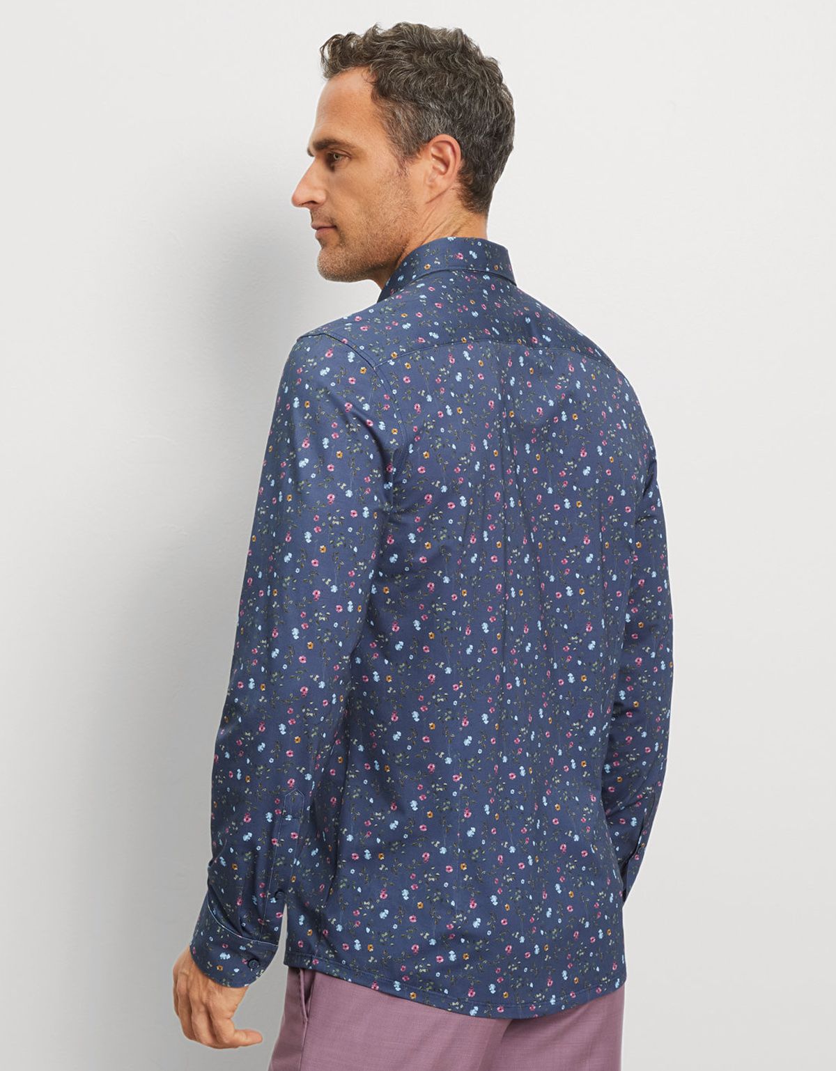 Рубашка трикотажная мужская с цветочным принтом OLYMP, body fit | купить в интернет-магазине Olymp-Men