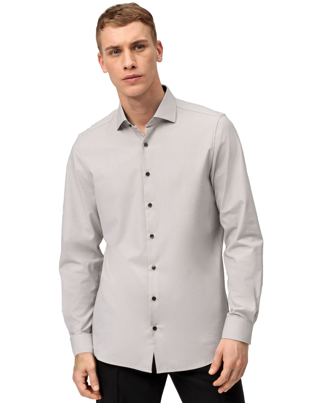 Рубашка мужская с длинным рукавом OLYMP 24/7, климат-контроль, body fit