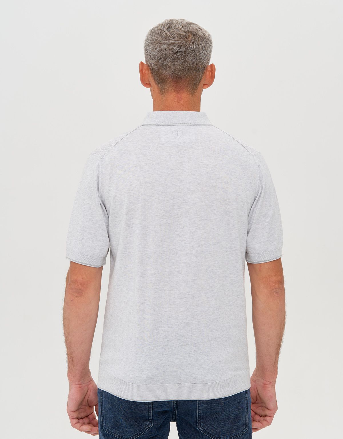 Поло серое мужское вязаное на молнии Gratude | купить в интернет-магазине Olymp-Men