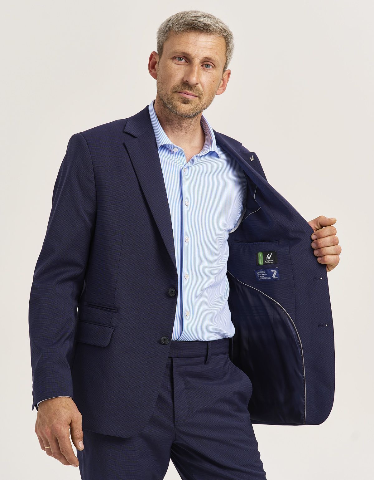 Пиджак мужской синего чернильного цвета w.Wegener из тонкой шерсти | купить в интернет-магазине Olymp-Men