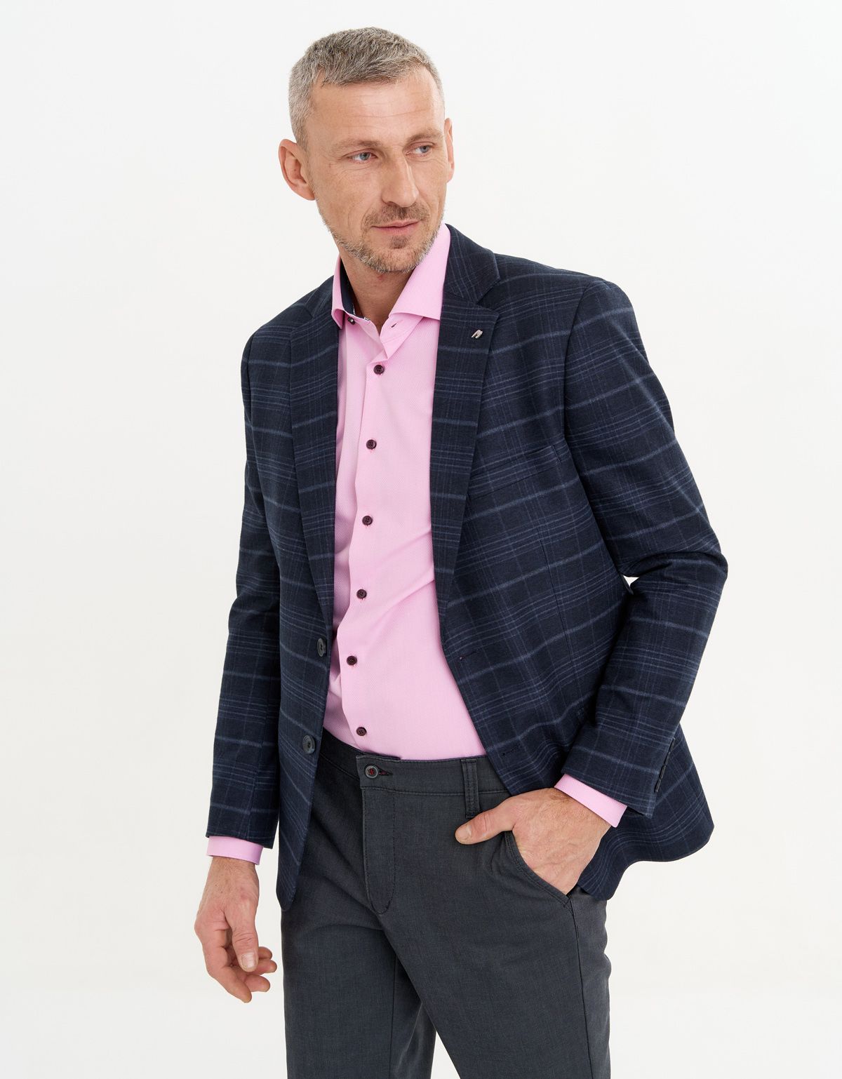 Пиджак мужской синий в клетку w.Wegener | купить в интернет-магазине Olymp-Men