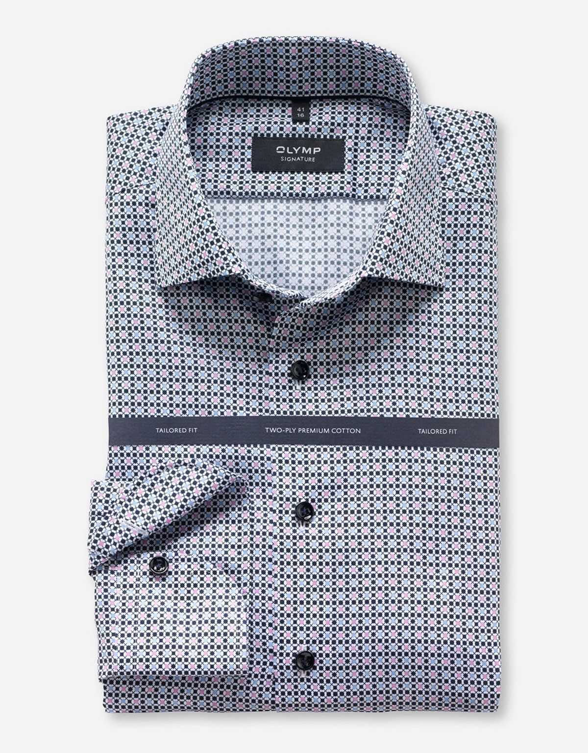 Рубашка мужская Olymp Signature в розовую клетку