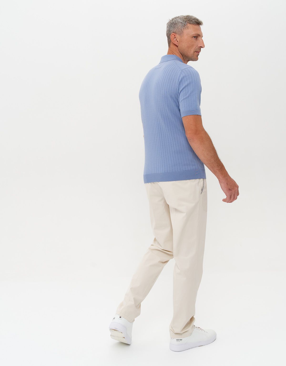 Поло мужское вязаное голубое на молнии Gtatude | купить в интернет-магазине Olymp-Men