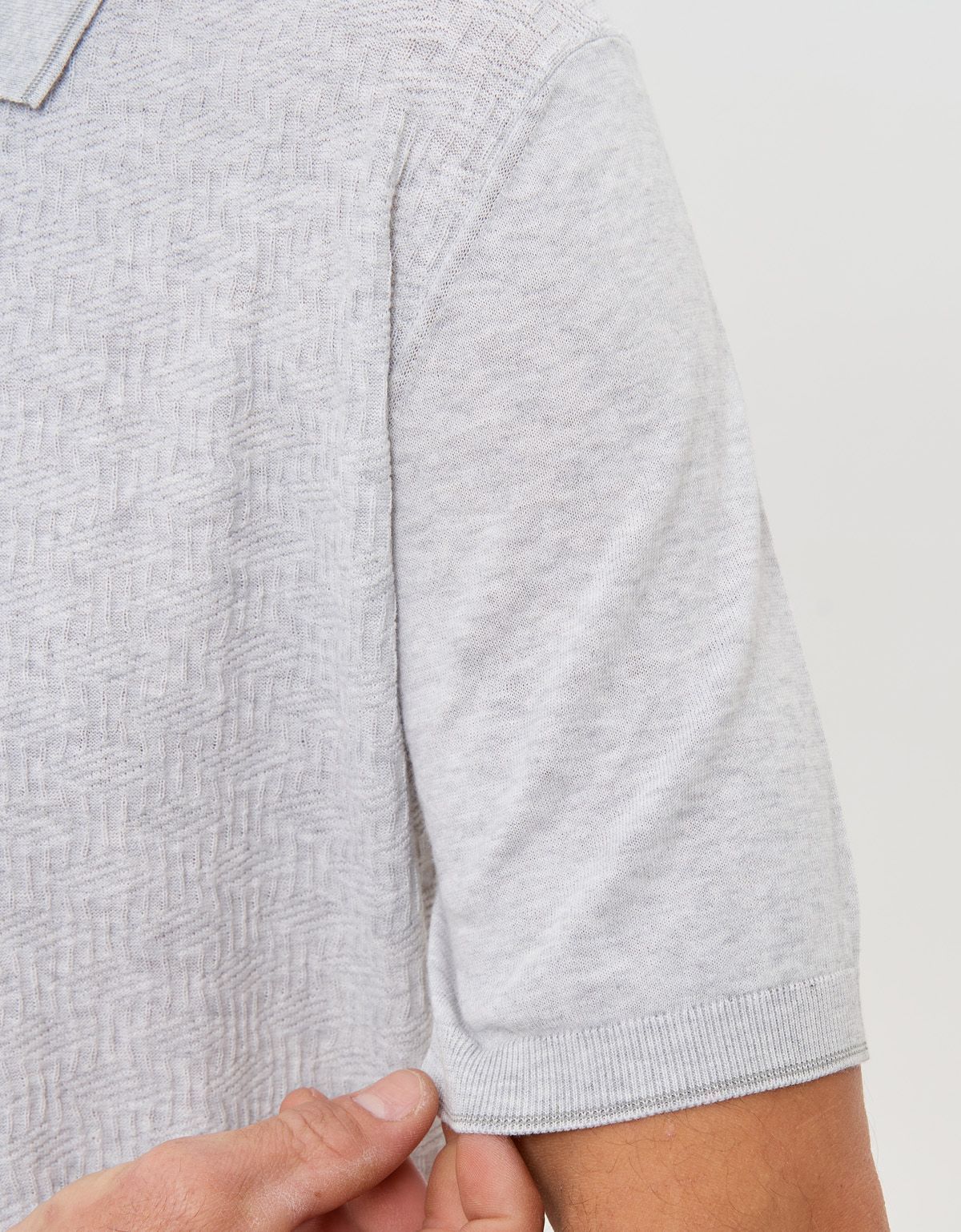 Поло серое мужское вязаное на молнии Gratude | купить в интернет-магазине Olymp-Men