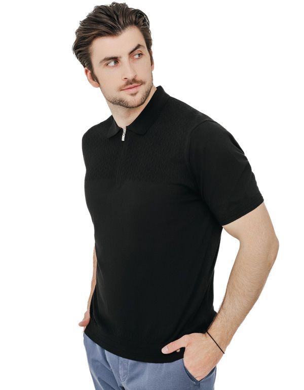 Поло мужское чёрное Gratude | купить в интернет-магазине Olymp-Men