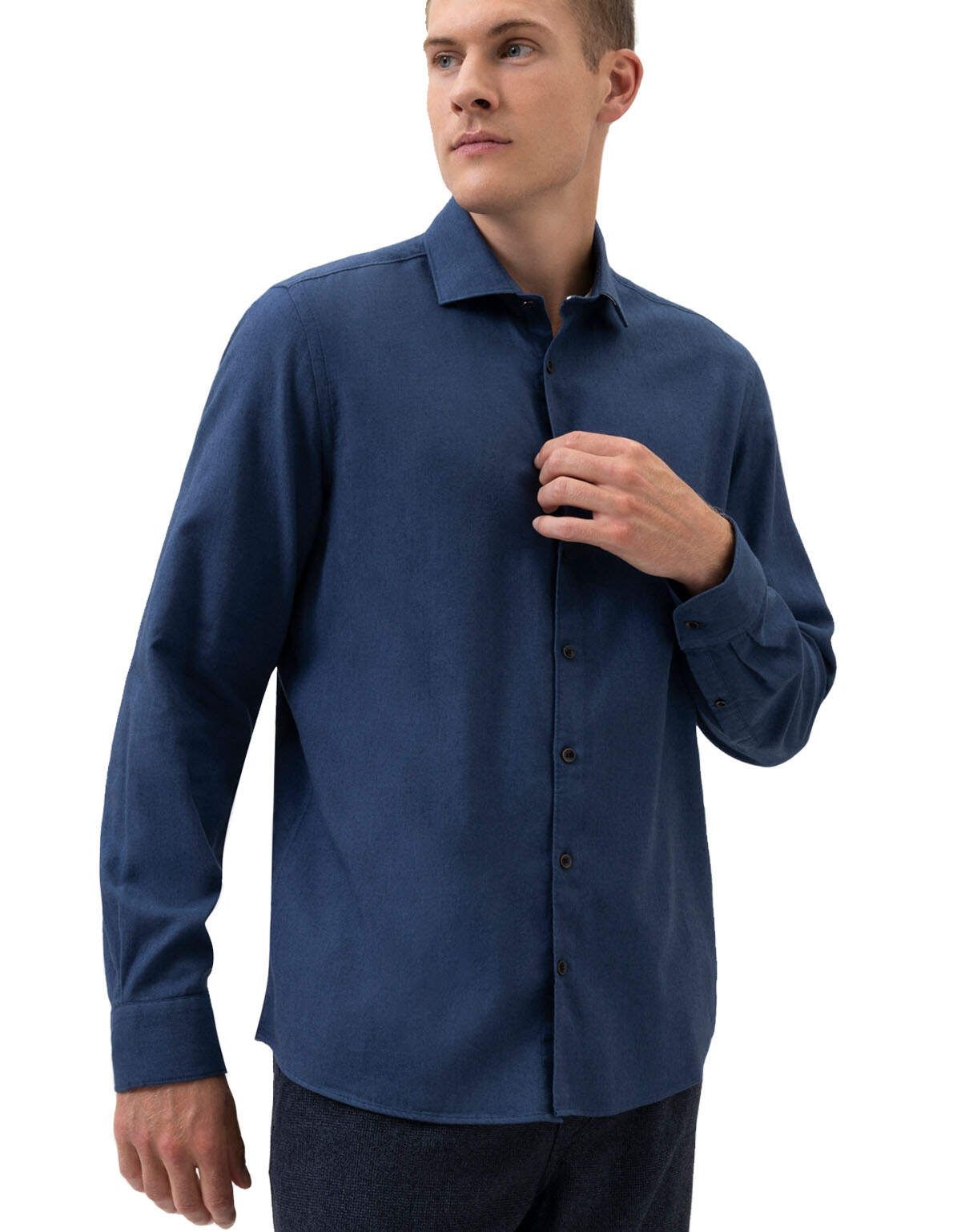 Рубашка фланелевая OLYMP Smart Casual, body fit[Синий]