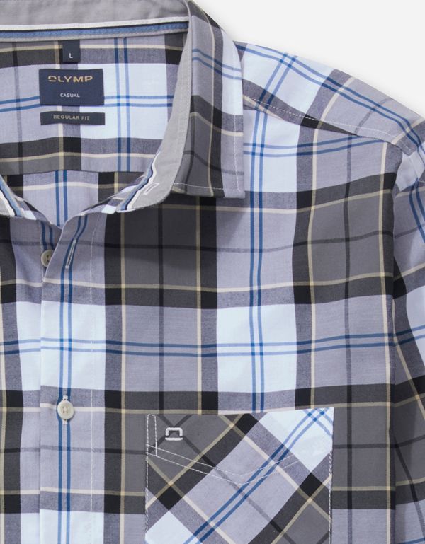 Рубашка в клетку мужская с длинным рукавом OLYMP Casual | купить в интернет-магазине Olymp-Men