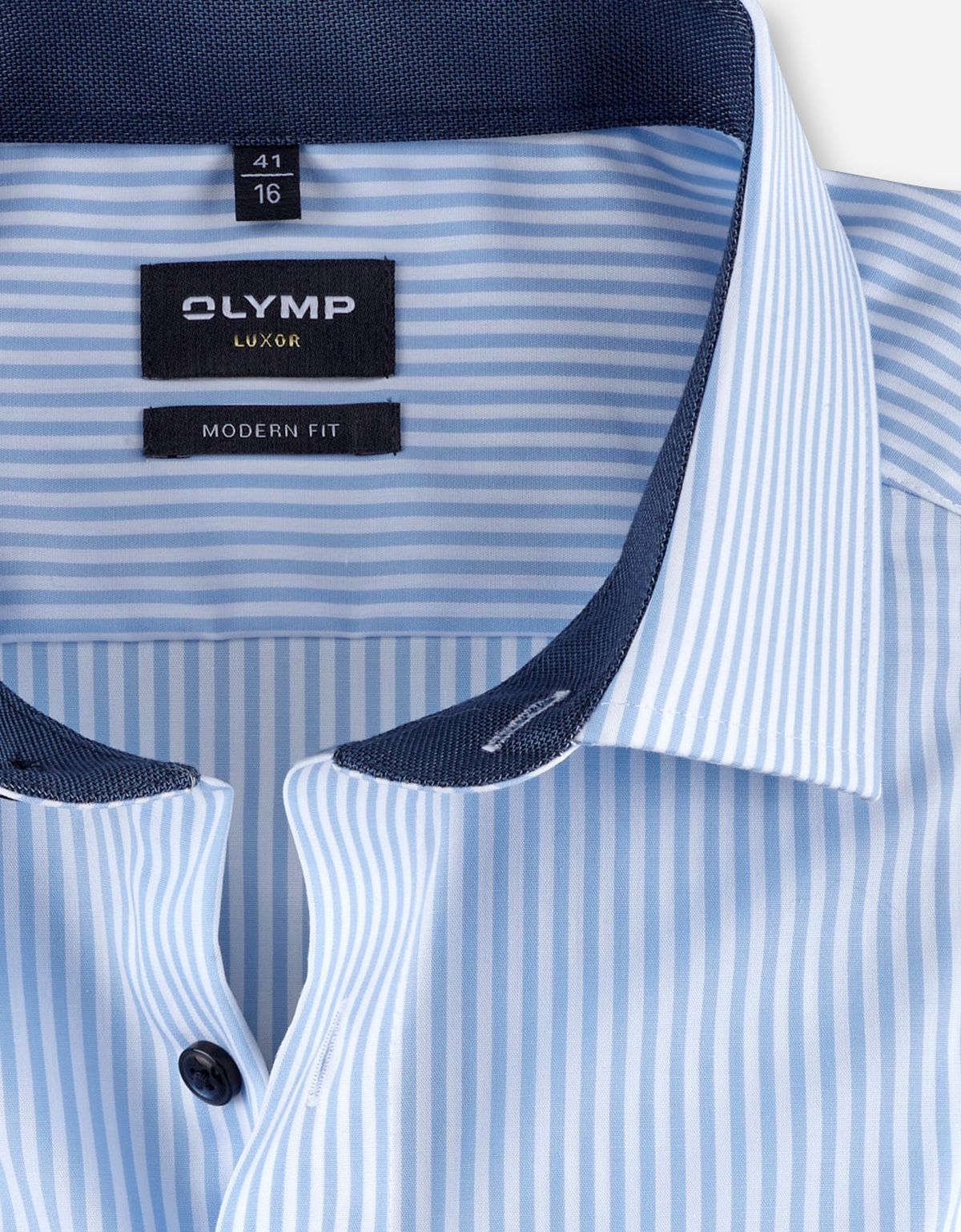 Рубашка классическая в полоску OLYMP Luxor, modern fit на высокий рост | купить в интернет-магазине Olymp-Men