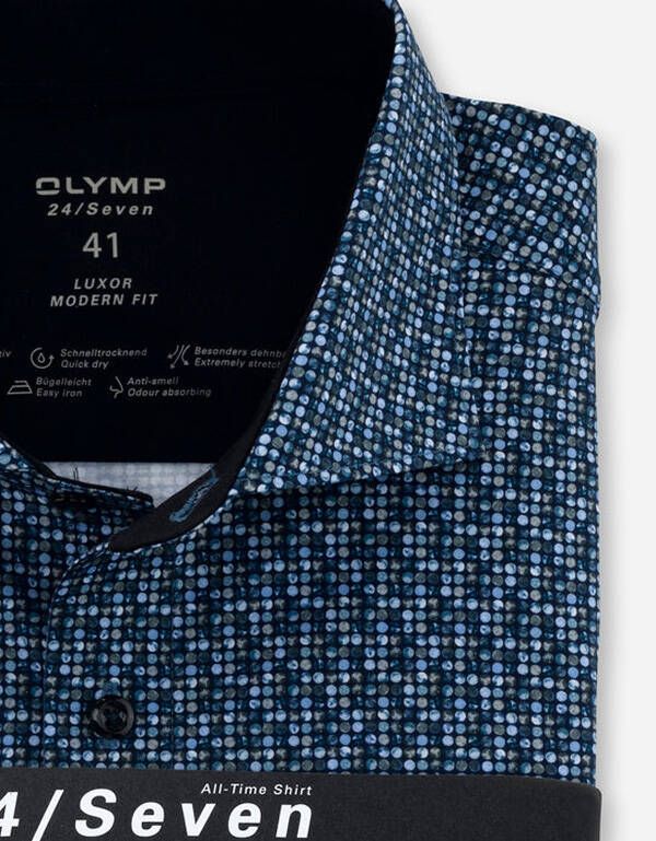 Рубашка трикотажная мужская OLYMP с принтом Luxor 24/7, modern fit | купить в интернет-магазине Olymp-Men
