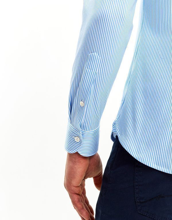 Рубашка мужская трикотажная Olymp Signature в голубую полоску