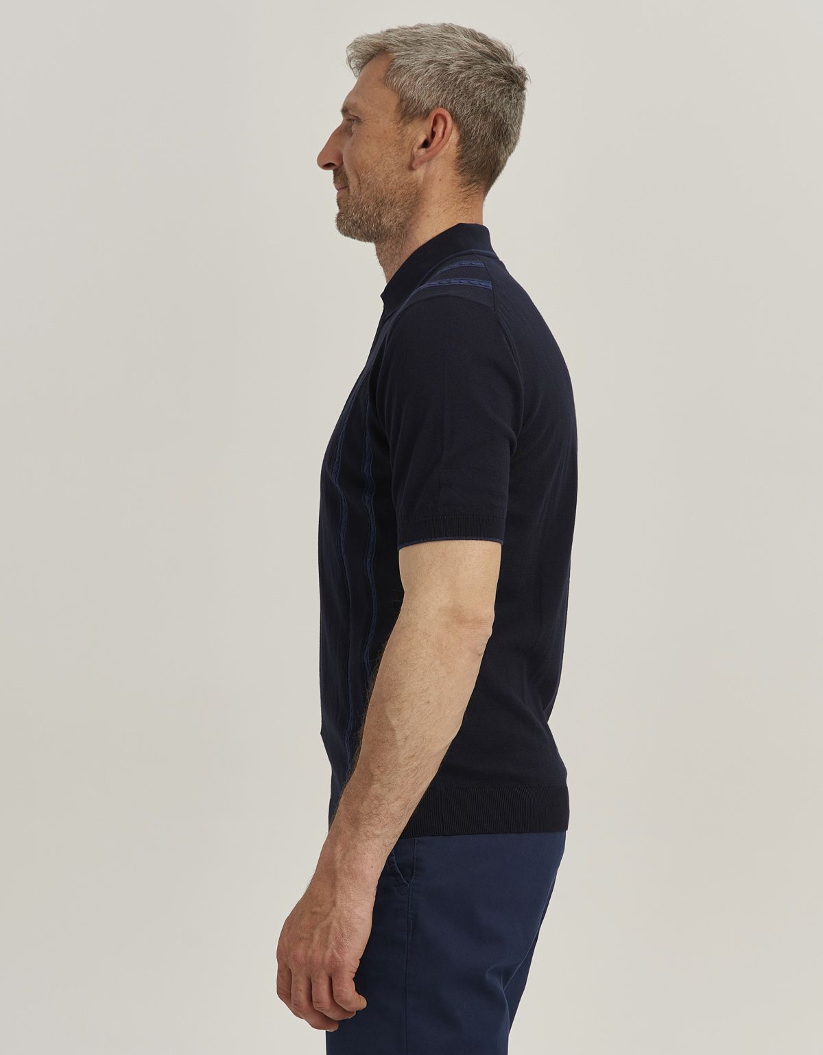 Поло мужское синее вязаное на молнии Gratude | купить в интернет-магазине Olymp-Men