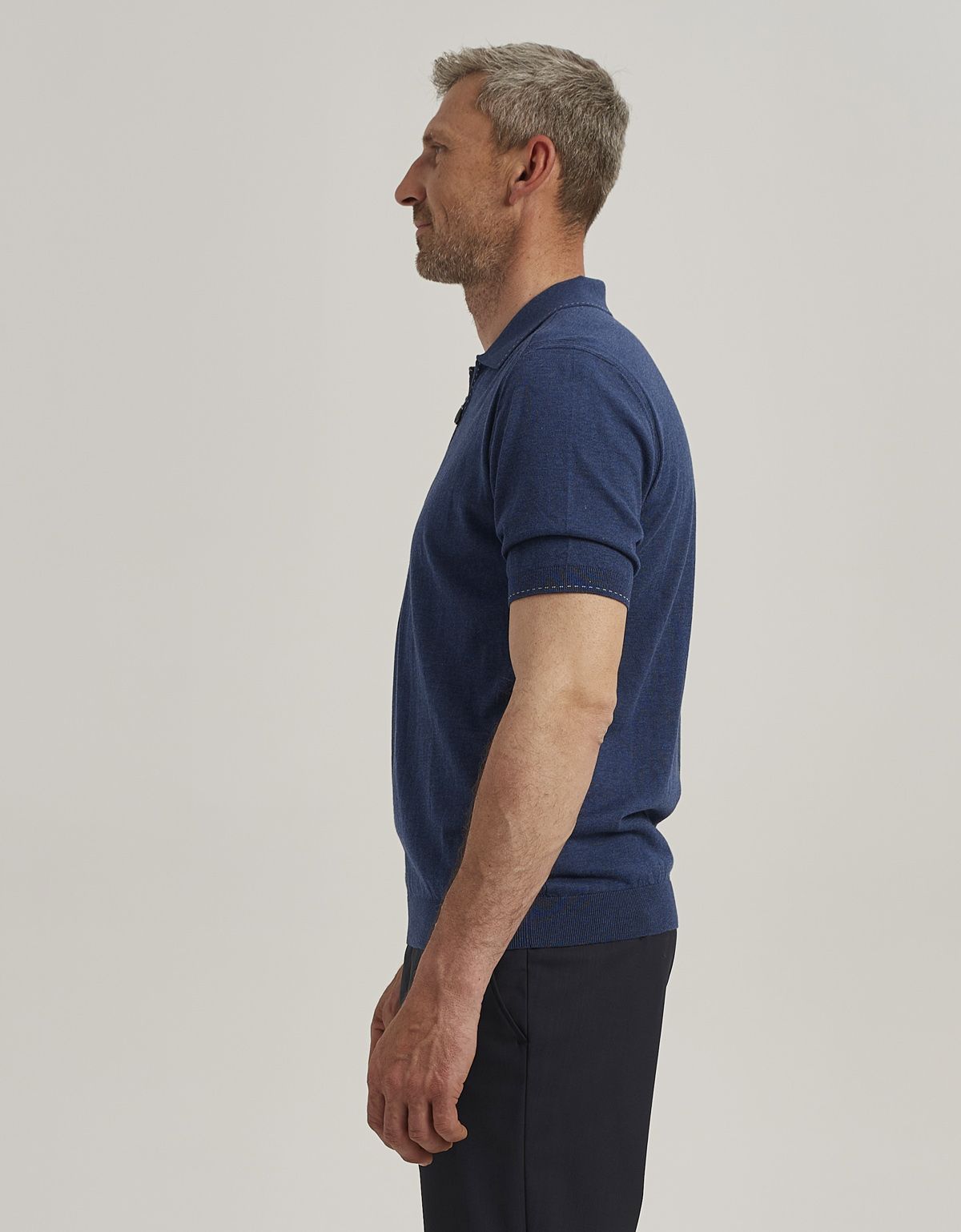 Поло мужское синее на молнии Gratude | купить в интернет-магазине Olymp-Men