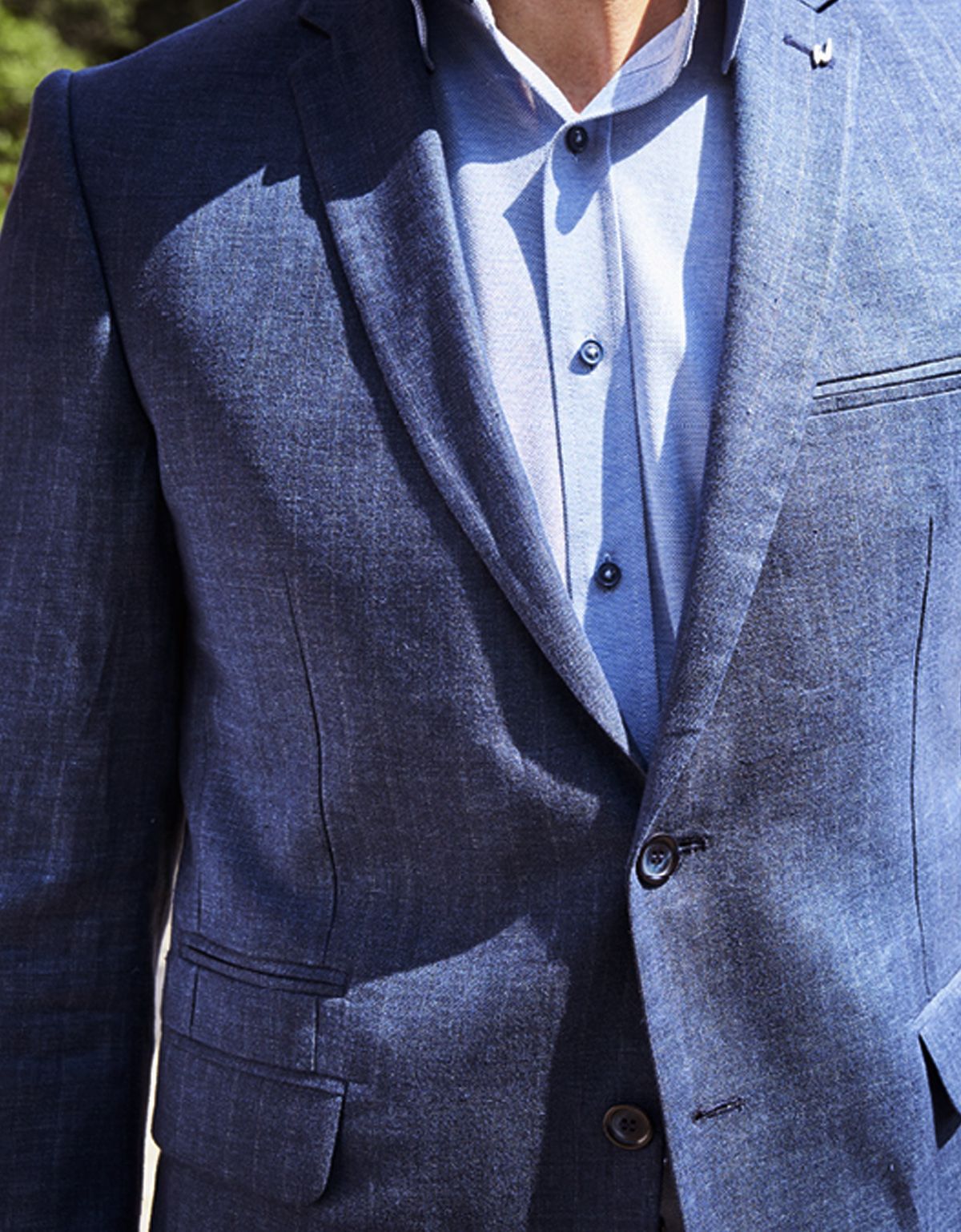 Льняной синий пиджак в полоску w.Wegener | купить в интернет-магазине Olymp-Men