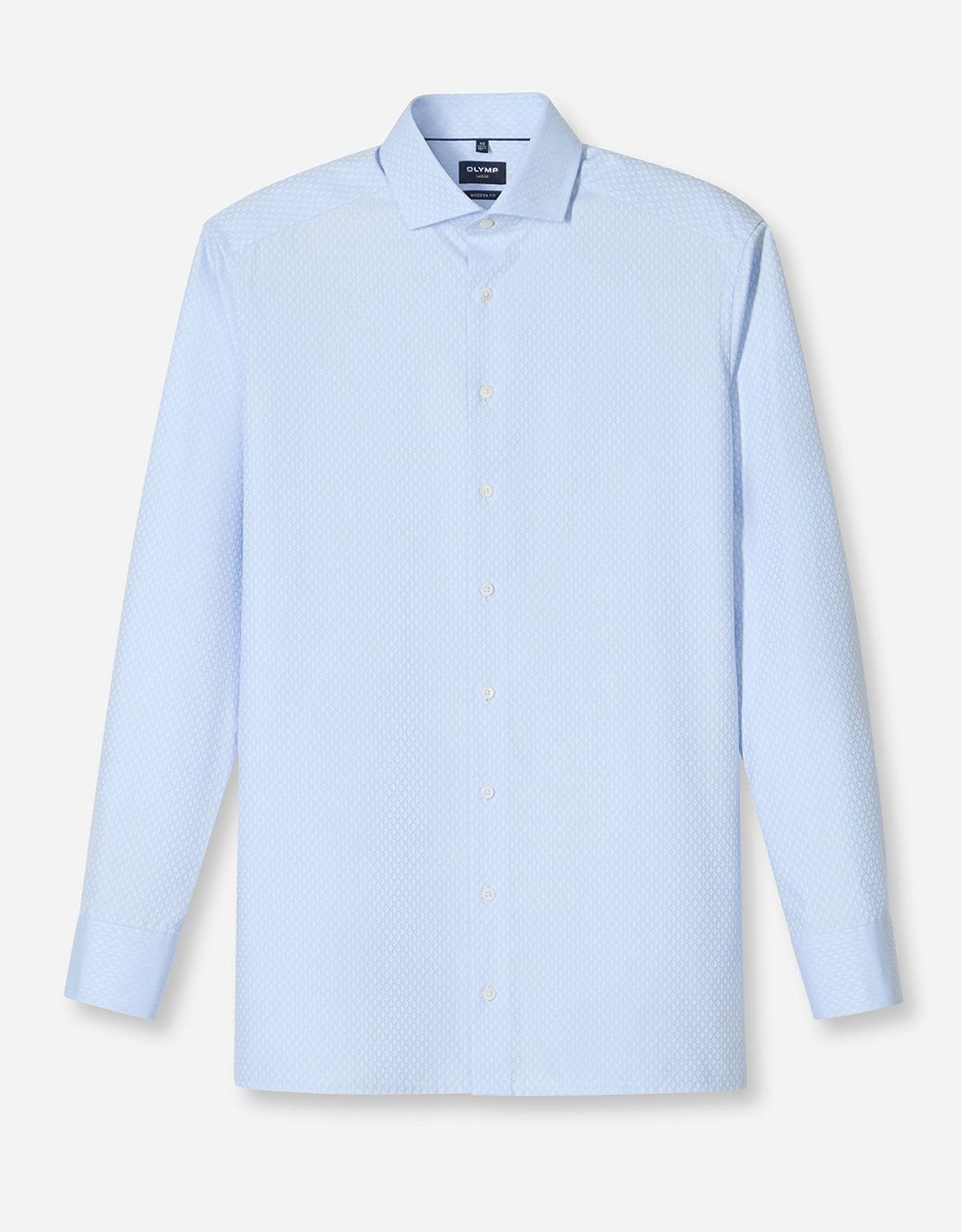 Рубашка голубая из фактурной ткани OLYMP Luxor, modern fit | купить в интернет-магазине Olymp-Men