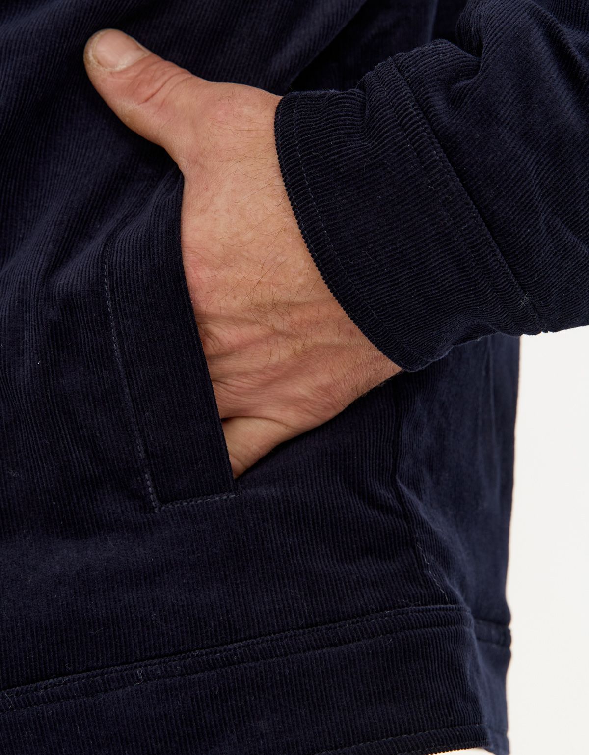 Куртка вельветовая мужская синяя с белым воротником Fynch-Hatton | купить в интернет-магазине Olymp-Men