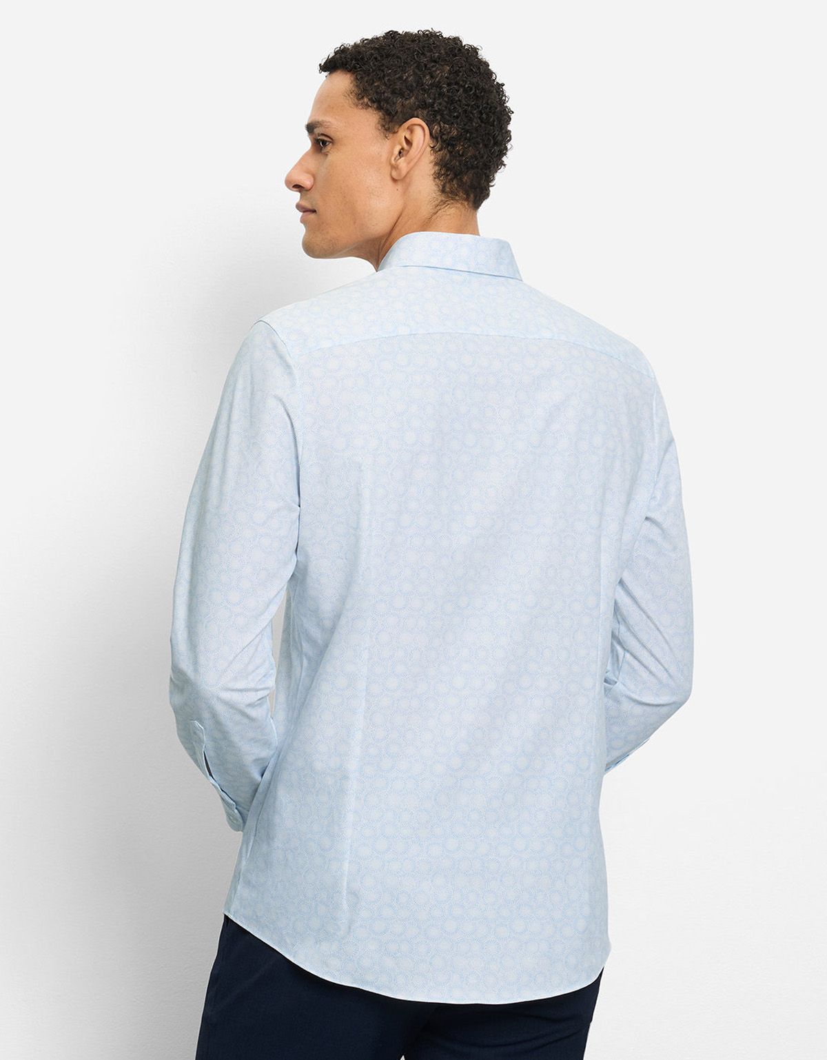 Рубашка с голубым рисунком OLYMP, климат-контроль, body fit | купить в интернет-магазине Olymp-Men