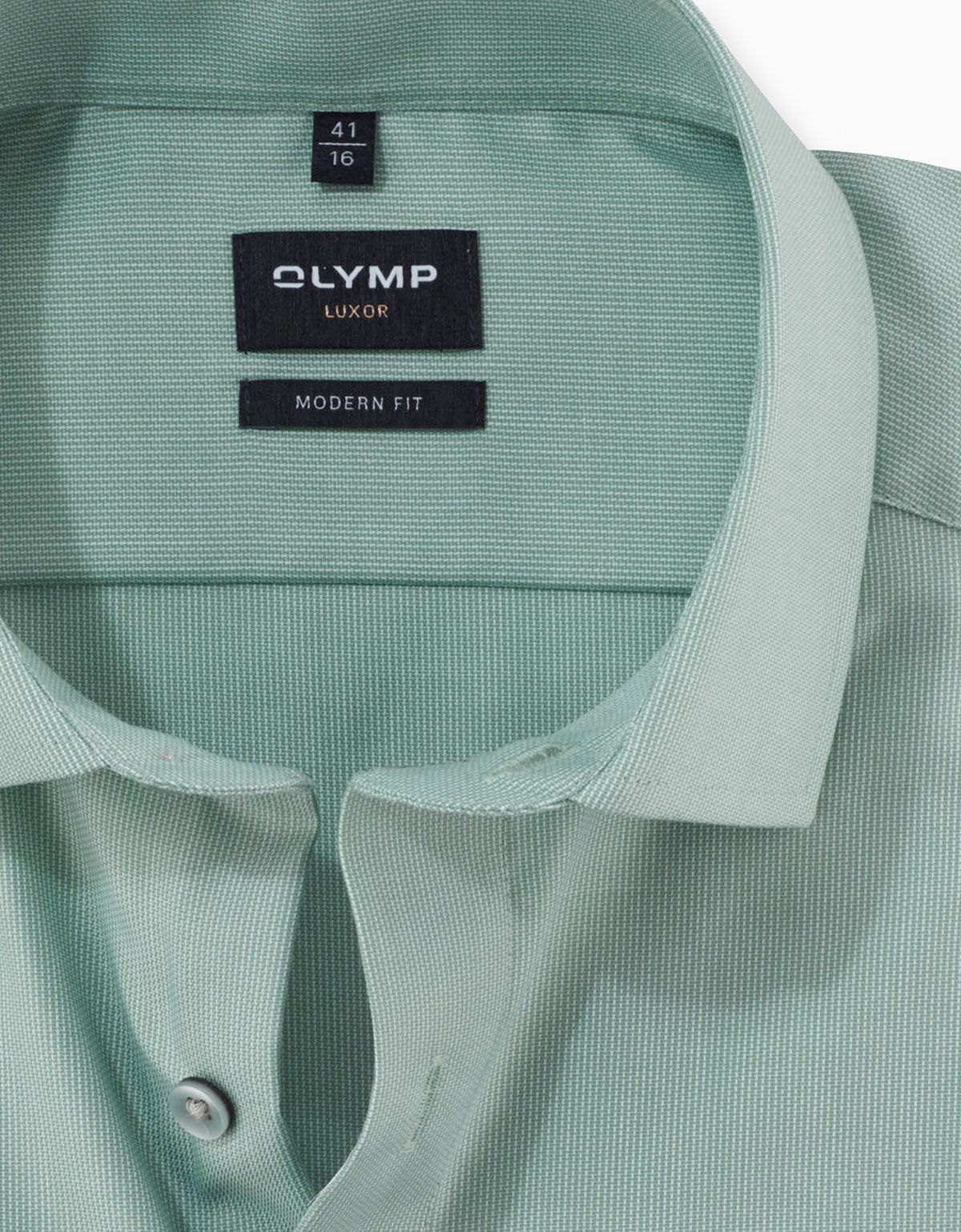 Сорочка классическая зелёная Olymp Luxor, modern fit, фактурная | купить в интернет-магазине Olymp-Men