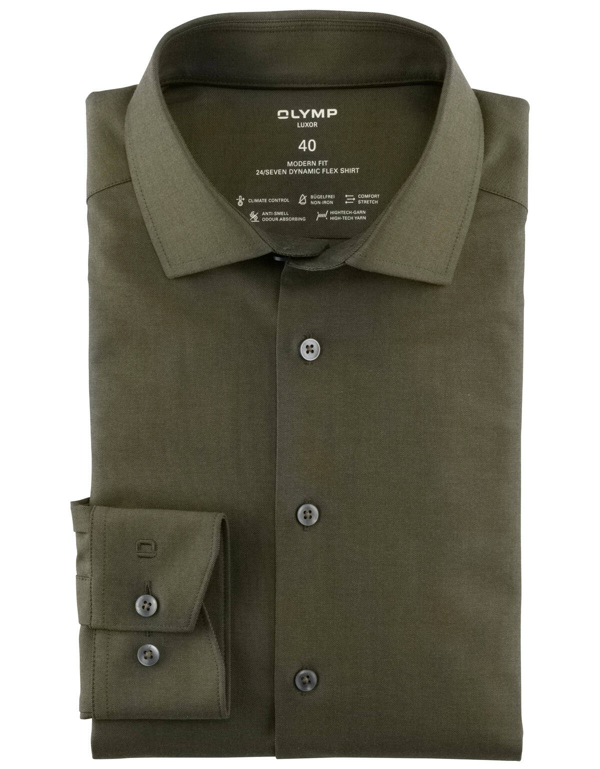 Рубашка мужская OLYMP Luxor 24/7, modern fit[Зеленый]