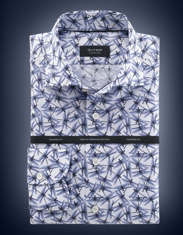 Стильная рубашка из премиум хлопка со стрекозами