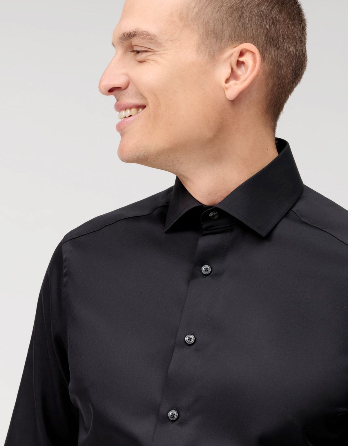 Рубашка мужская чёрная классическая OLYMP Luxor, modern fit | купить в интернет-магазине Olymp-Men