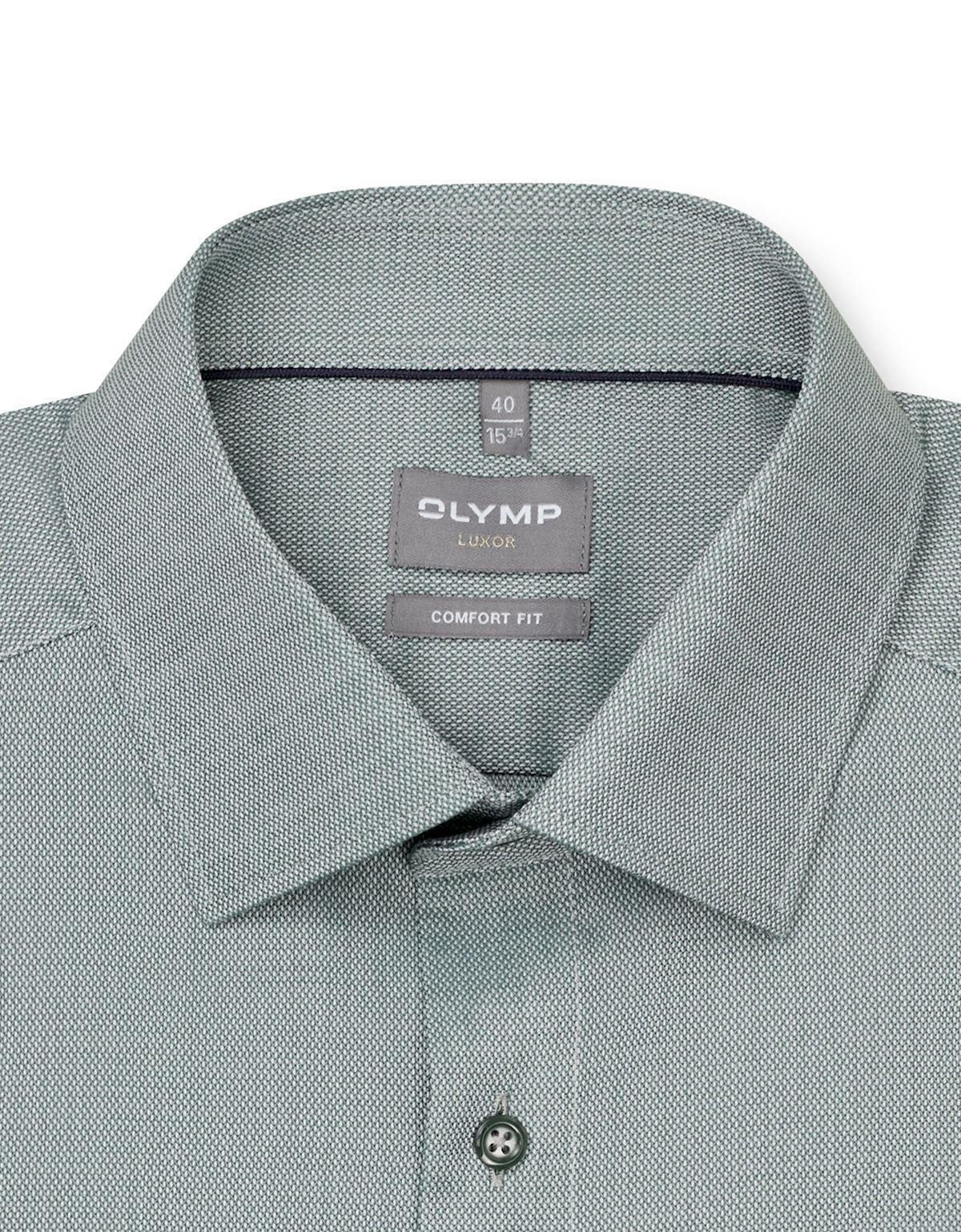 Рубашка зелёная OLYMP Luxor, прямой крой на высокий рост | купить в интернет-магазине Olymp-Men