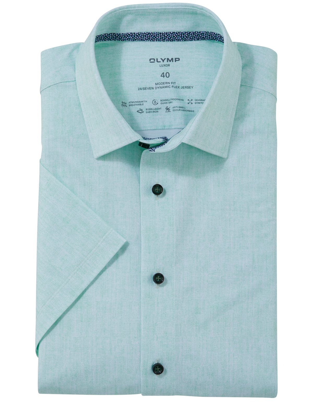 Рубашка мужская трикотажная OLYMP Luxor 24/7, modern fit[Зеленый]