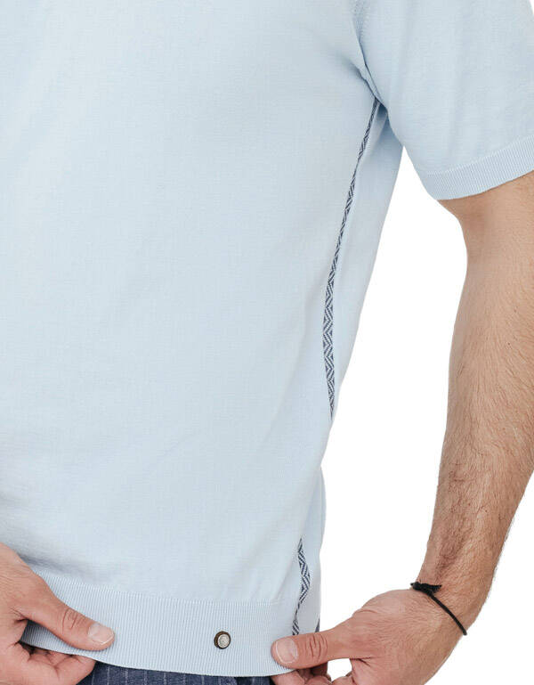 Джемпер голубой мужской с коротким рукавом Gratude | интернет-магазин Olymp-Men