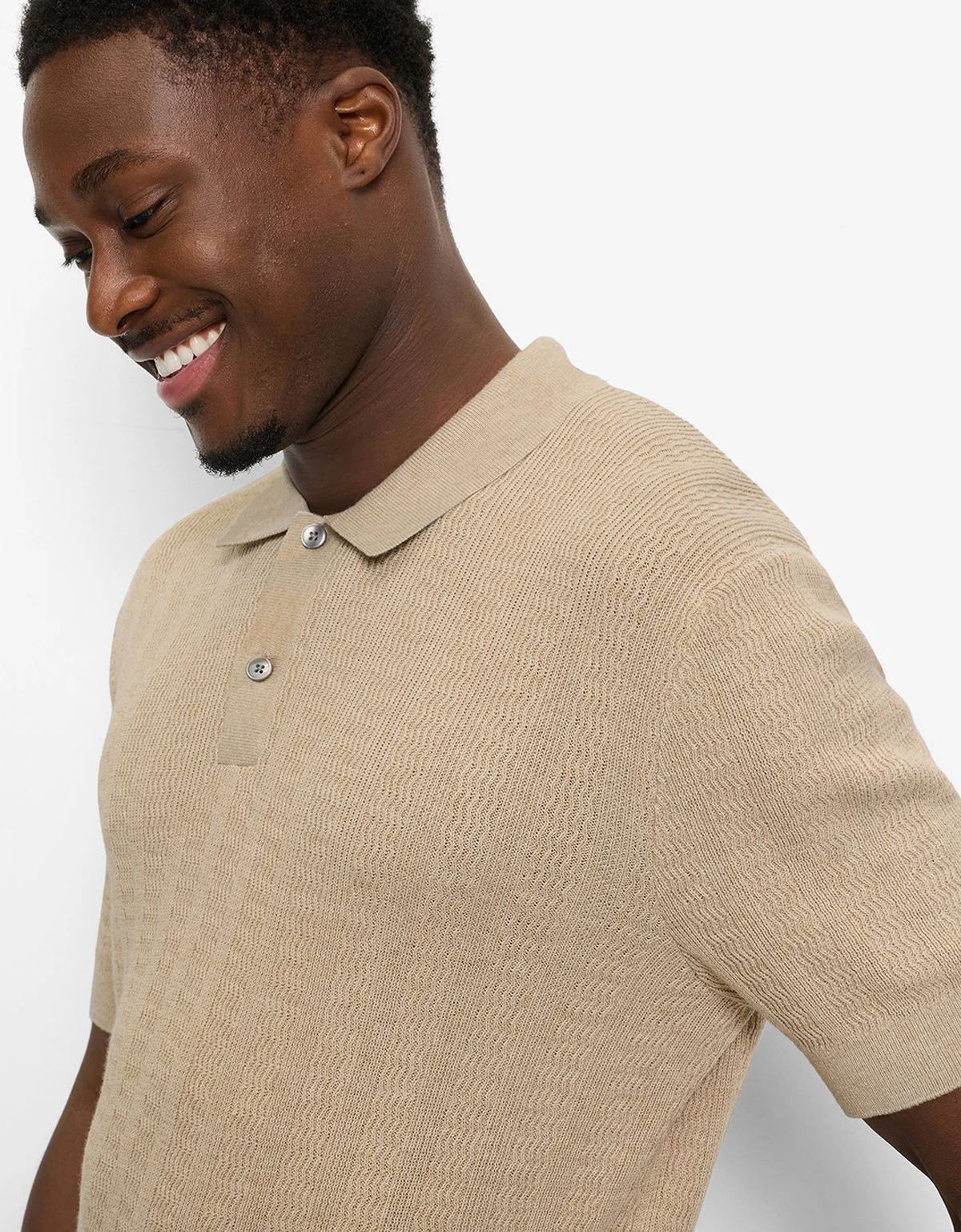 Поло мужское вязанное бежевое однотонное Olymp | купить в интернет-магазине Olymp-Men