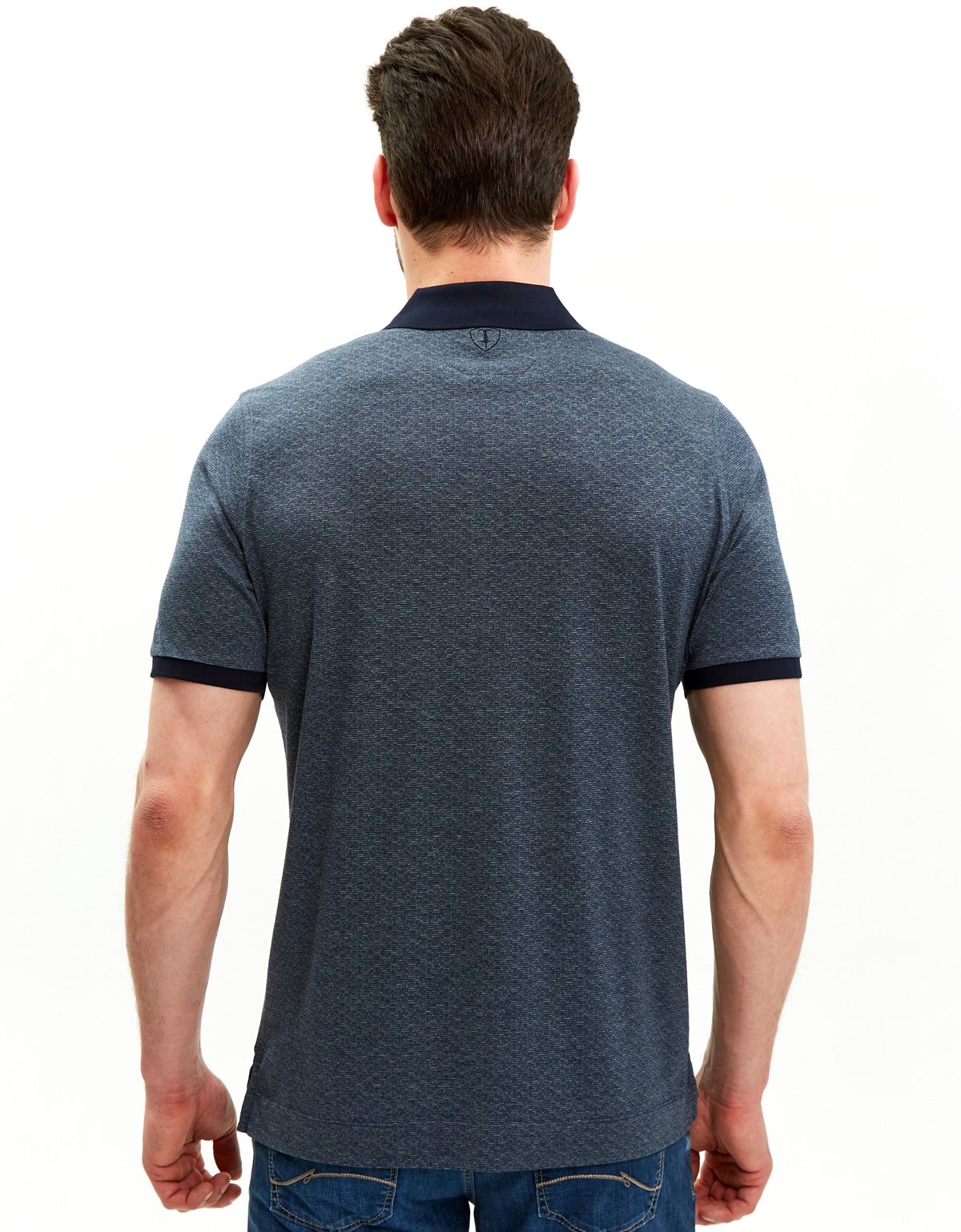 Поло мужское синее на молнии Gratude | купить в интернет-магазине Olymp-Men