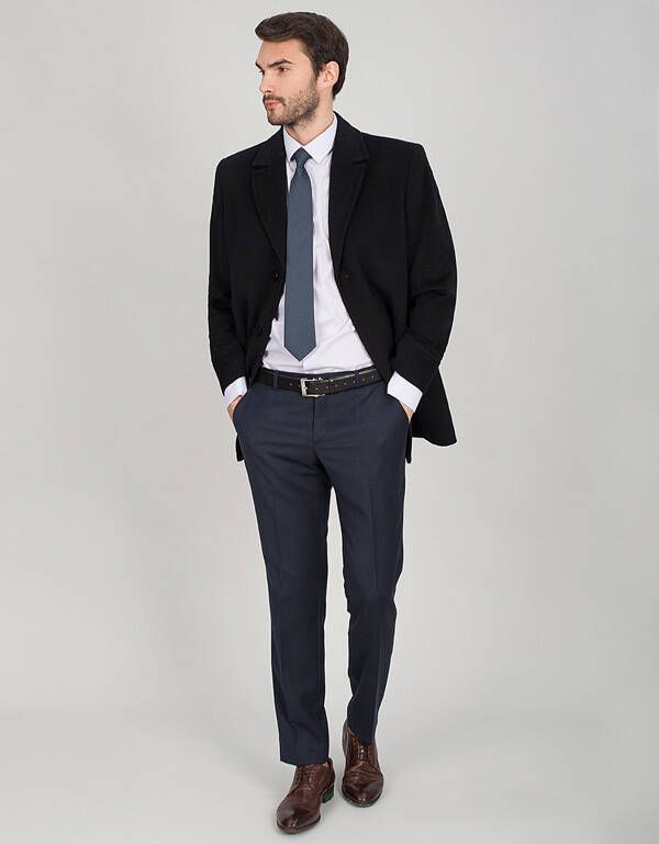 Пальто чёрное мужское BAZIONI шерстяное | купить в интернет-магазине Olymp-Men