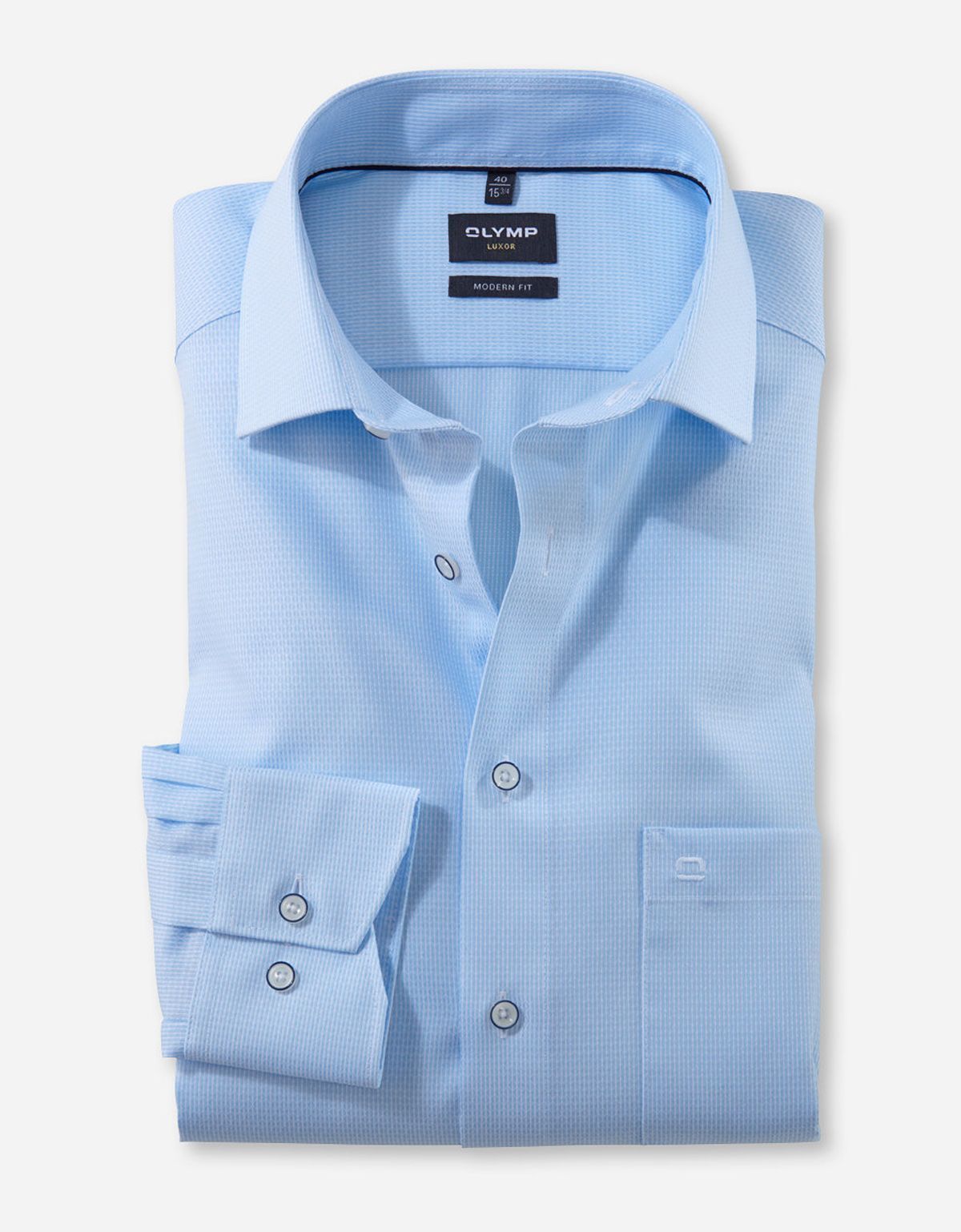 Рубашка голубая мужская Olymp Luxor, modern fit | купить в интернет-магазине Olymp-Men