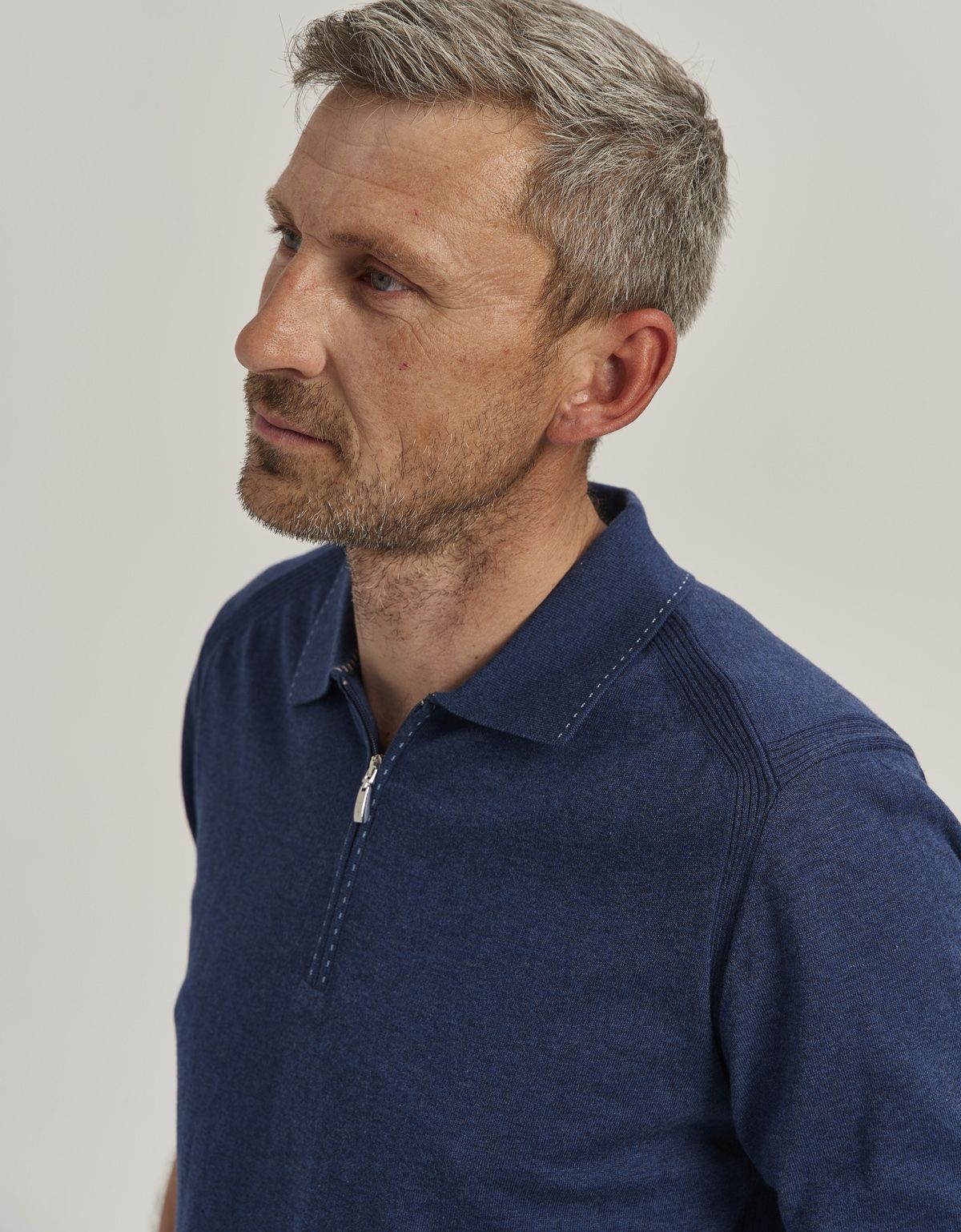 Поло мужское синее на молнии Gratude | купить в интернет-магазине Olymp-Men