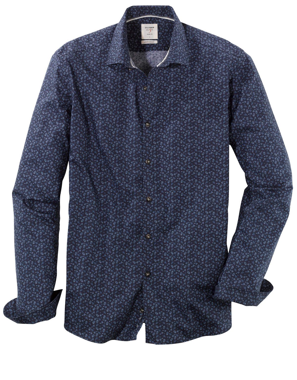 Рубашка мужская OLYMP Smart Casual, body fit[Синий]