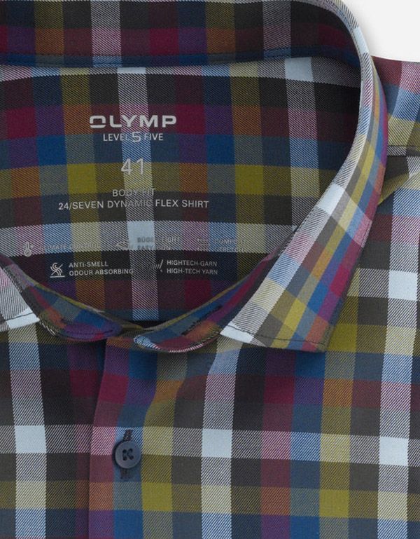 Рубашка в клетку Olymp, климат-контроль, body fit | купить в интернет-магазине Olymp-Men