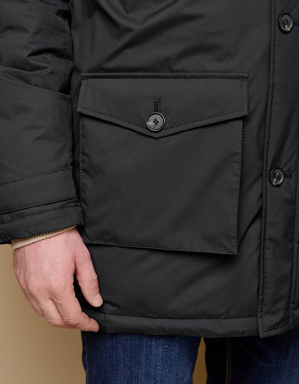 Куртка-пуховик мужская стеганая Bazioni, капюшон с мехом енота | купить в интернет-магазине Olymp-Men