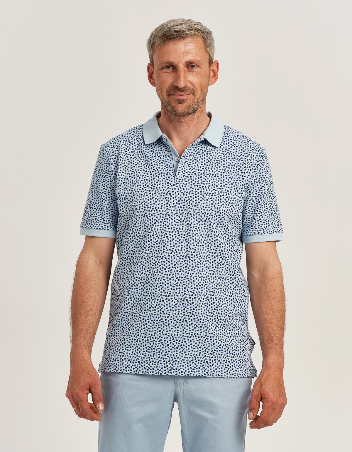 Поло мужское с рисунком Fynch-Hatton на пуговицах | купить в интернет-магазине Olymp-Men