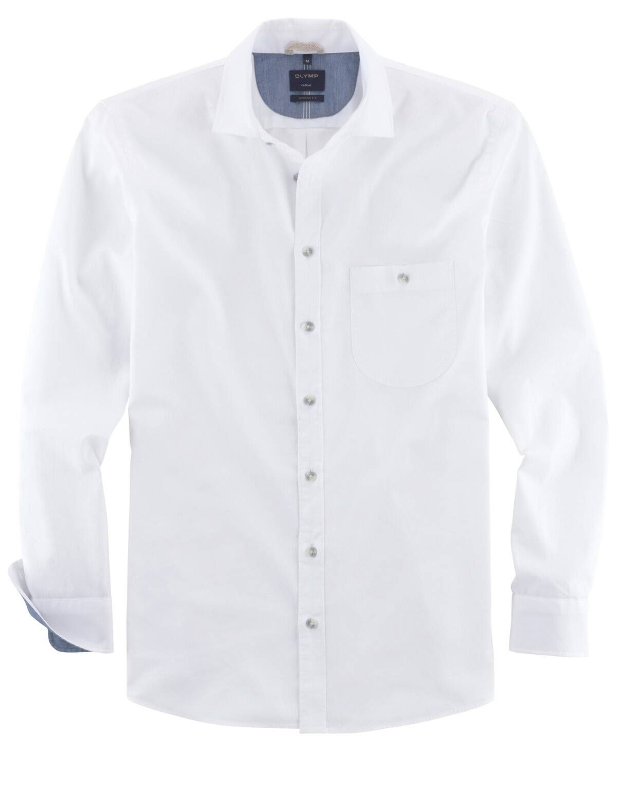 Рубашка белая мужская OLYMP Casual, modern fit[БЕЛЫЙ]